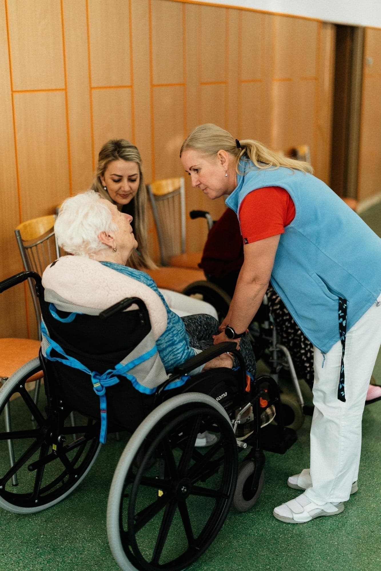 Caregivers providing compassionate care and assistance