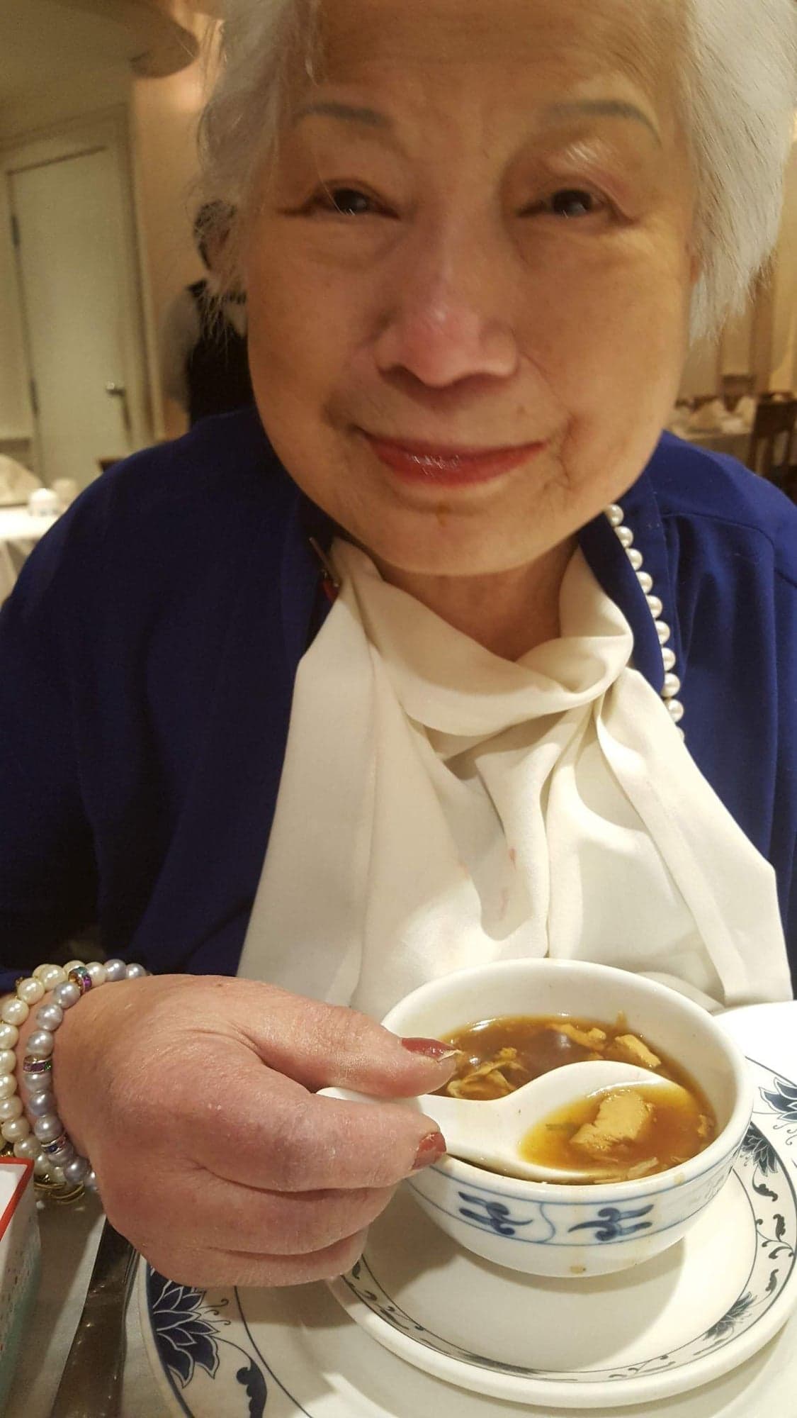 Grandmother enjoying tea